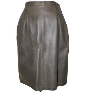 Nancy Heller Vintage Gray Leather Pencil Skirt Size 3